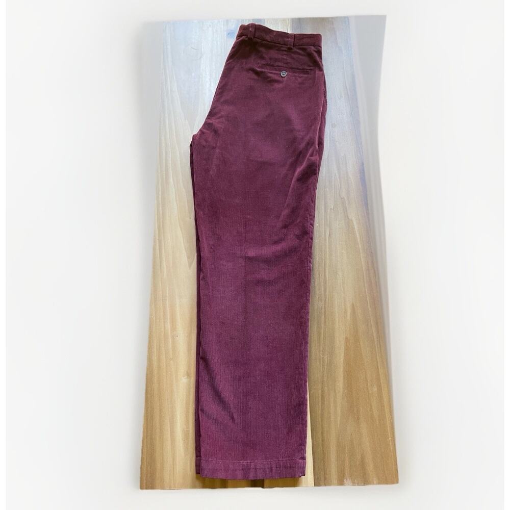 Brooks Brothers Corduroy Clark Pants Mens 38x32 Red Burgundy Cotton Straight Leg
